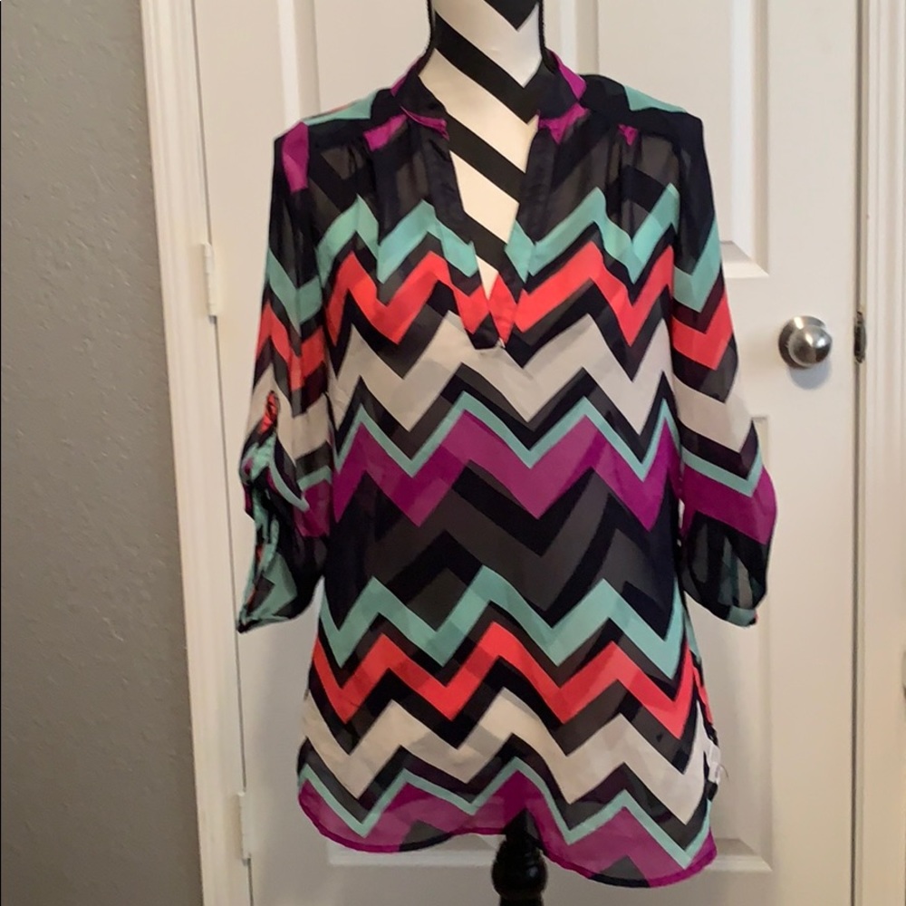 Multi colored chevron blouse